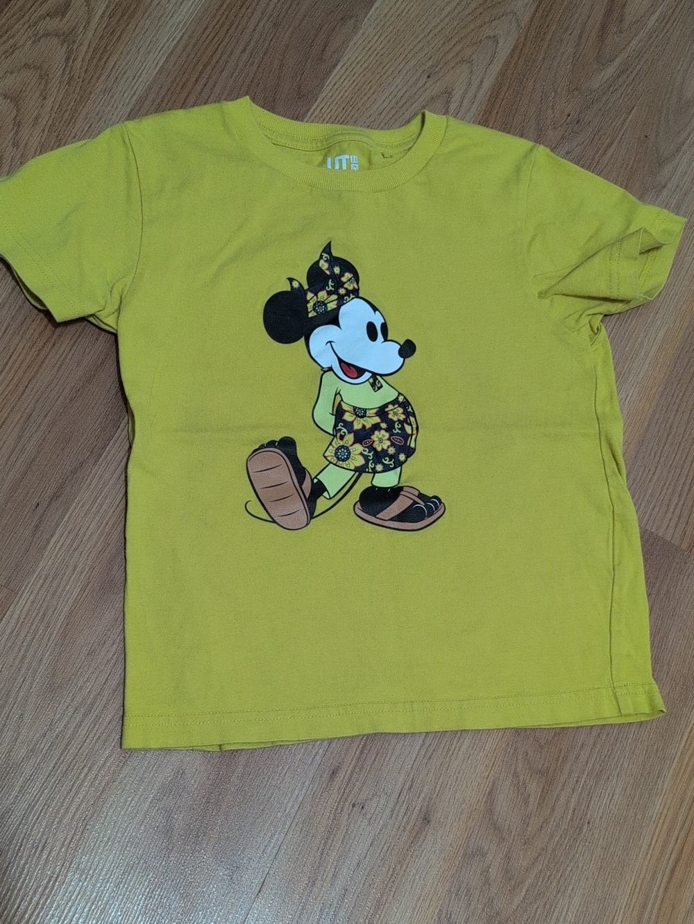 Uniqlo Kids Yellow Minnie Mouse Graphic Short Sleeve Tee